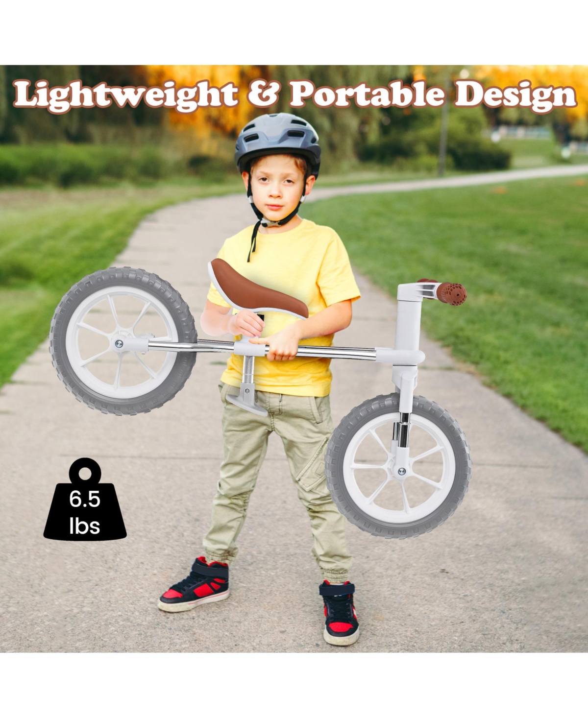 Sugift 12 Inch Balance Bike with Adjustable Seat and Rotatable Handlebar
