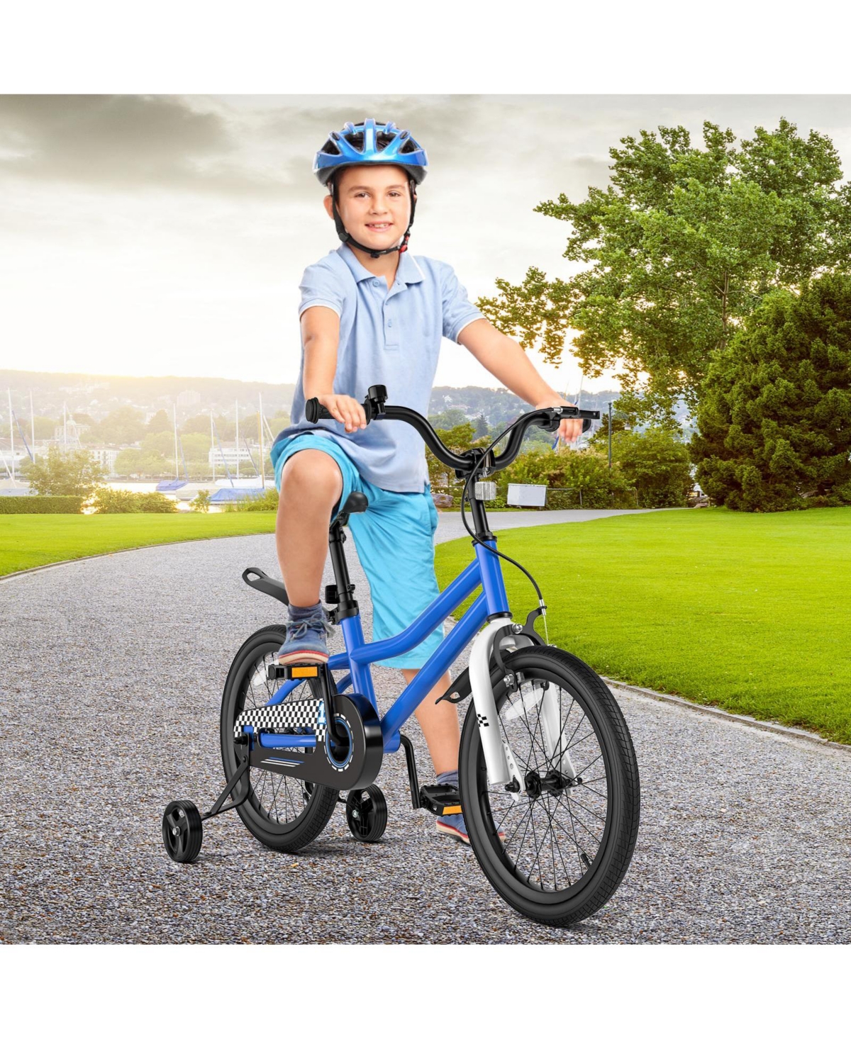 Sugift 18 Feet Kids Bike with Removable Training Wheels