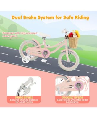 Kids Bike with Training Wheels and Adjustable Handlebar Seat