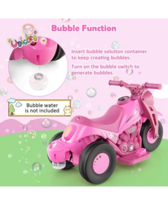 6V Kids Electric Ride on Motorcycle with Bubble Maker and Music