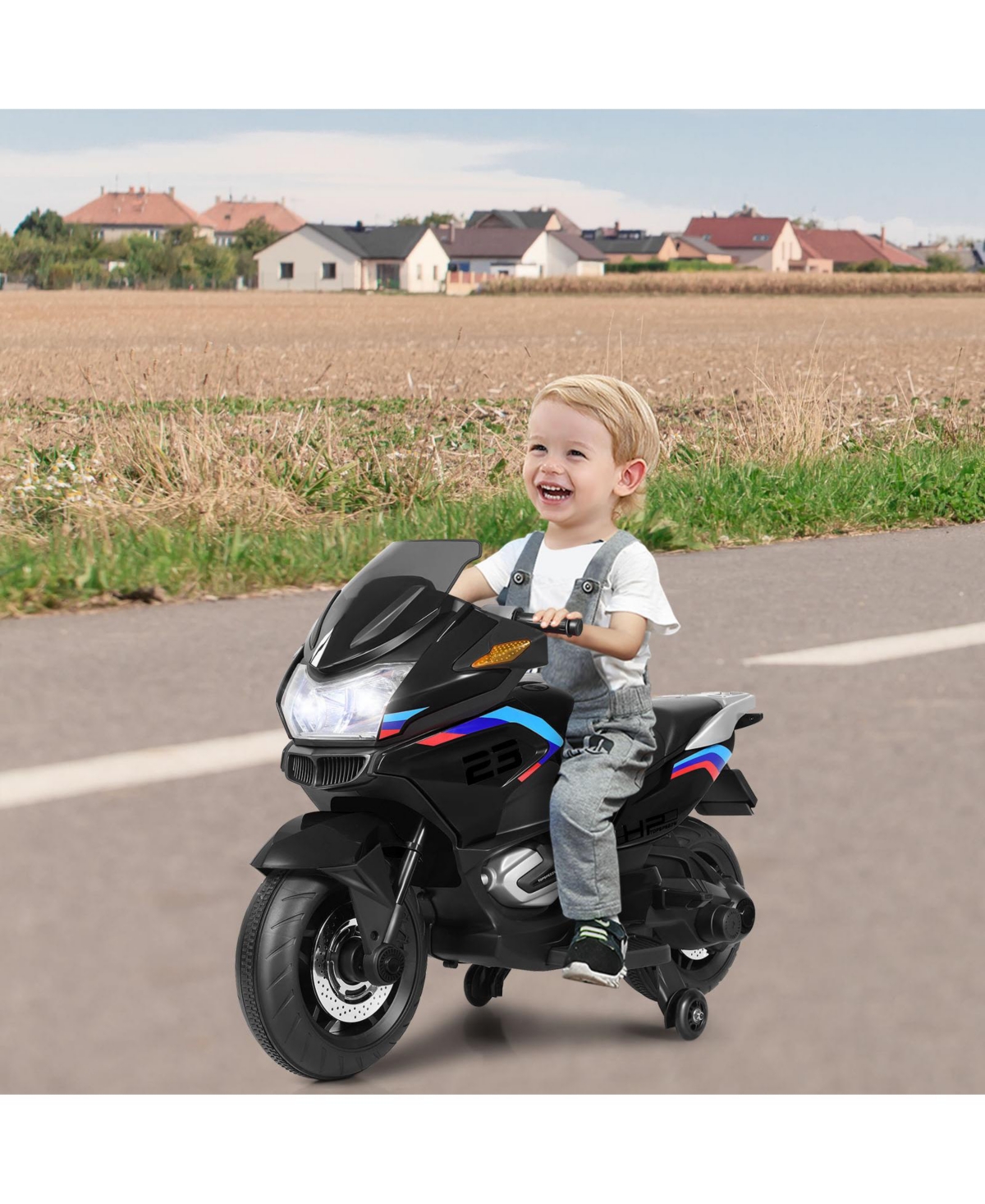 Sugift 12V Kids Ride On Motorcycle Electric Motor Bike