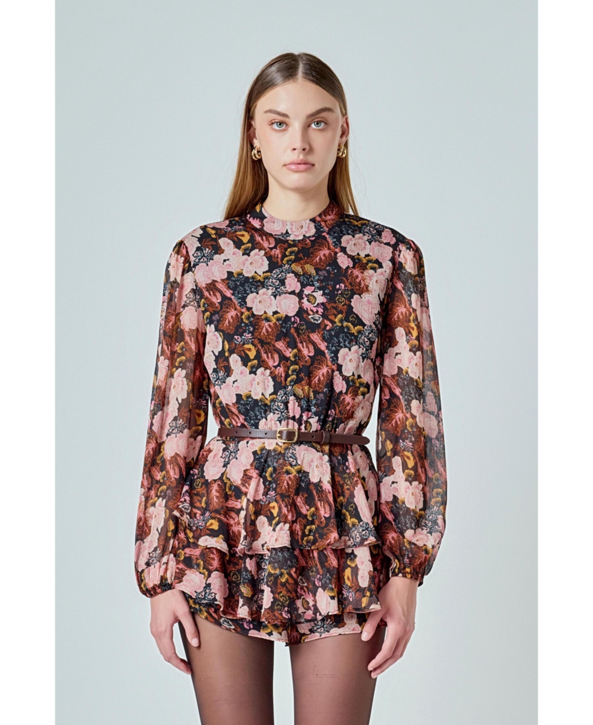 endless rose Women's Printed Chiffon Miini Romper