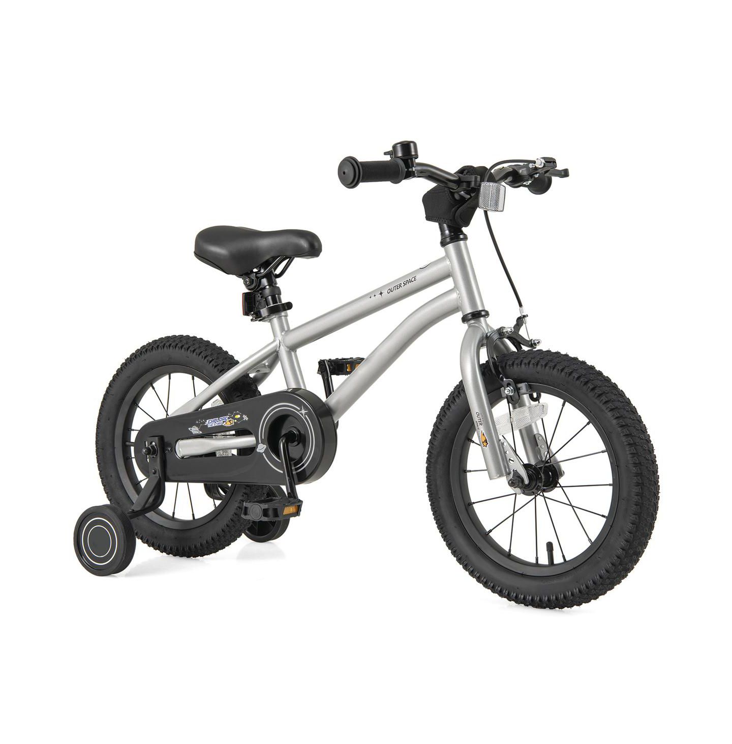 Детская игрушка SUGIFT 14 Inch Kids Bike High Carbon Steel Frame with Removable Training Wheels, Ages 3-7, цвет: Серебряный — фото 1