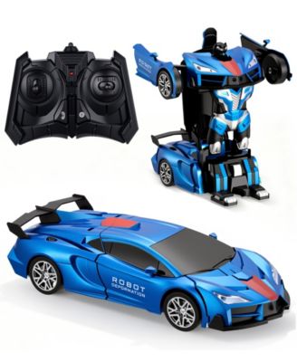 1:18 RC Transforming Robot Car with One-Click Deformation, 2.4GHz RC Car with LED Lights, 360° Rotation & Demo Mode