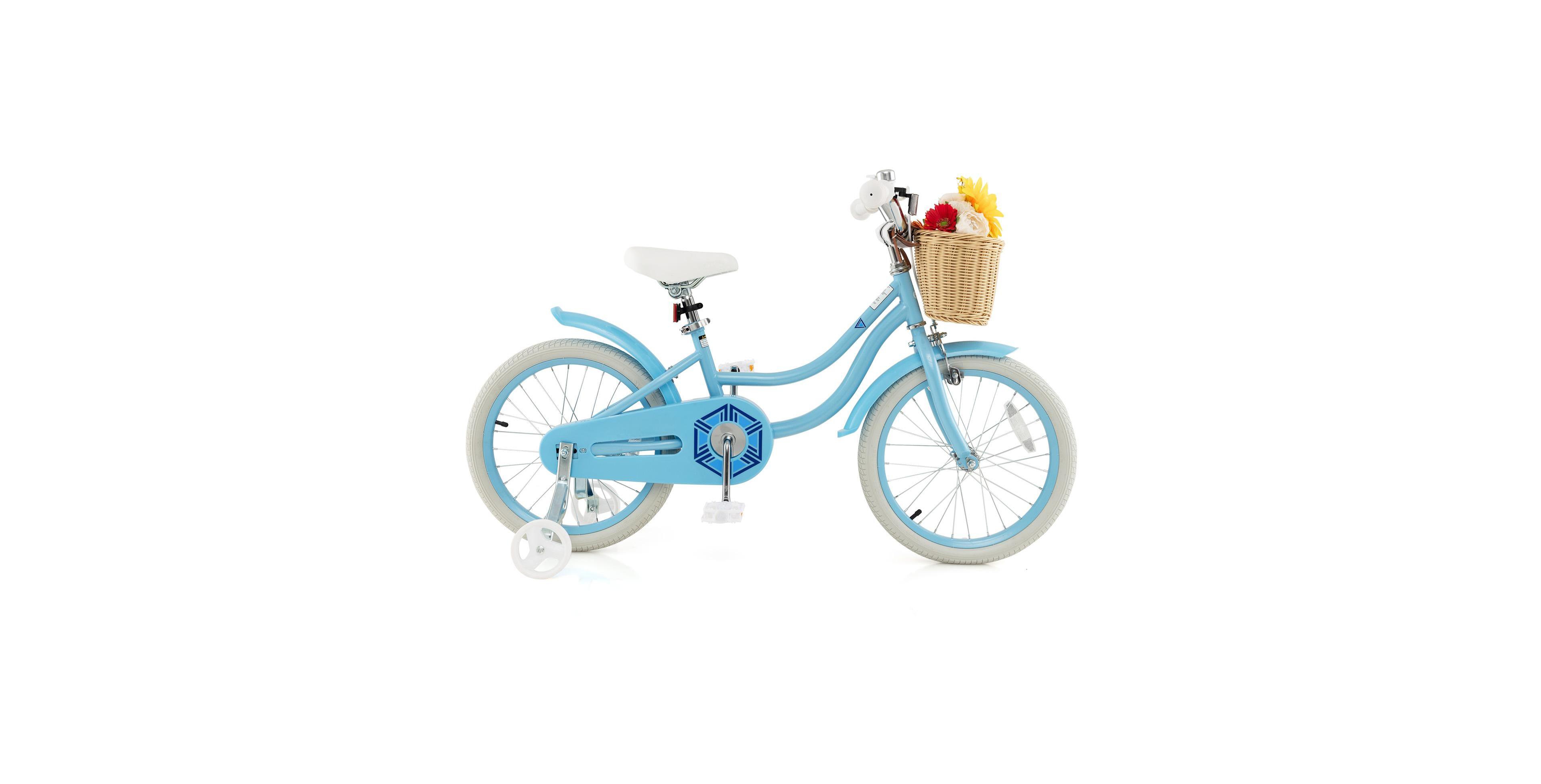 Sugift 18-Inch Kids Bike with Training Wheels and Adjustable Handlebar and Seat, Ages 3+