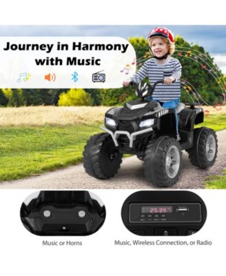 24V Kids Ride-On Electric ATV with Wireless Connection for Toddlers 3-8 Years Old