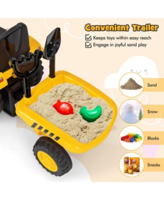 Kids Ride on Tractor Licensed Caterpillar with Detachable Trailer No Power