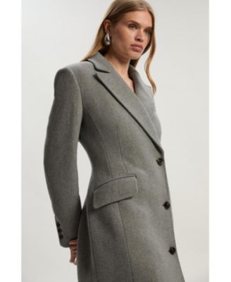 Women's Wool Blend Tailored Fitted Maxi Coat
