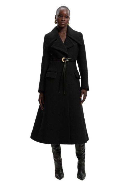 Женские куртки Karen Millen Wool Shawl Collar Belted Midi Coat