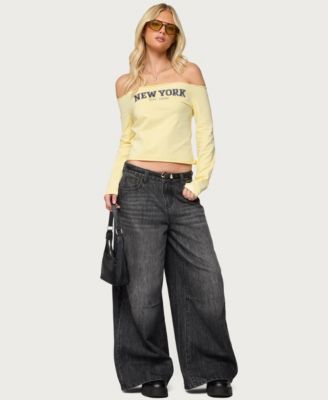 Women's Skater Girl Washed Low Rise Baggy Jeans