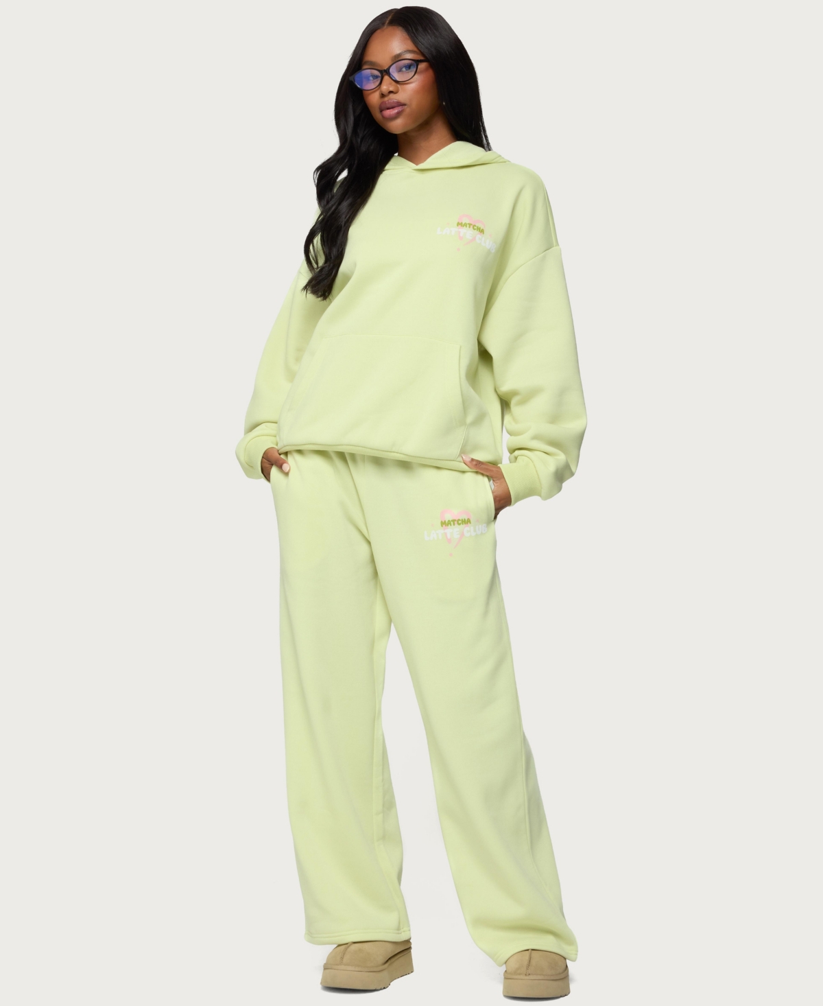 Edikted Women's Matcha Lover Straight Leg Sweatpants