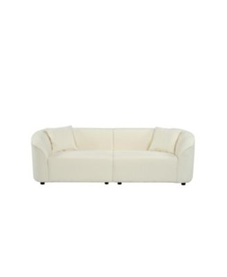 Streamdale 87" Curved Contemporary Beige Sofa: Plush, Streamlined, Durable - Stylish Living