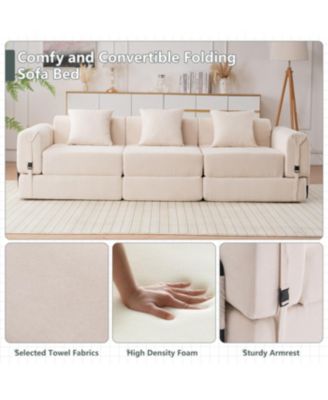 Streamdale Triple Folding Recliner Sofa Beige