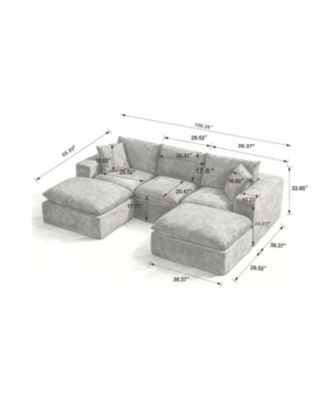 Streamdale Modern Chenille Cloud Sofa - Freely Combinable, Comfortable Living Room Furniture