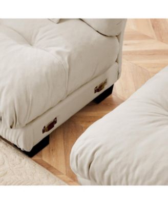 Streamdale Cloud Couch Chenille 2 Seater Sofa with Pillows & Ottoman