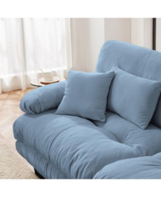 Free Combination Modular Sectional Sofa, L-Shaped Couch, 4-Seater Blue