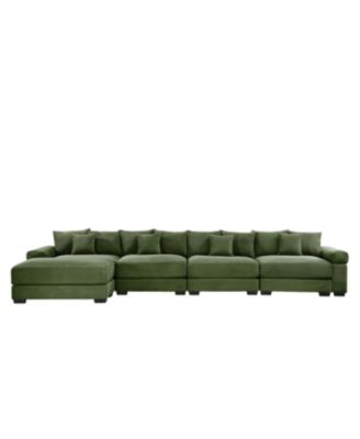 170" Oversized Cloud Modular L-Shape Sectional Couch, Soft Corduroy, Green