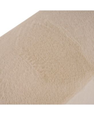 Streamdale Almond Long Plush Ottoman, Modern Simple Footstool and Seat for Home Use