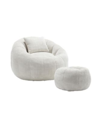 Modern Bean Bag Chair with Ottoman for Adults