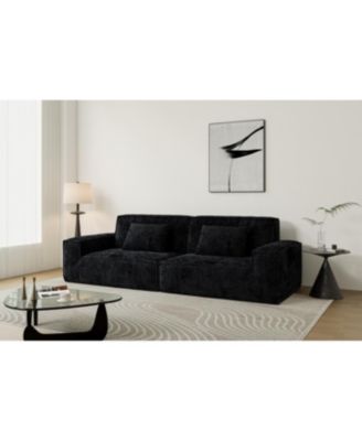 Streamdale 106.3" Large Striped Fabric Compression Sofa - Modern, Comfortable Living Room Furniture