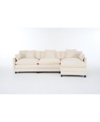  Modern L-Shaped Cloud Couch with Ottoman, 4-Seat Chenille Sectional Sofa