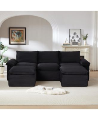 Streamdale Modern corduroy cloud sofa, comfortable & combinable for living rooms.