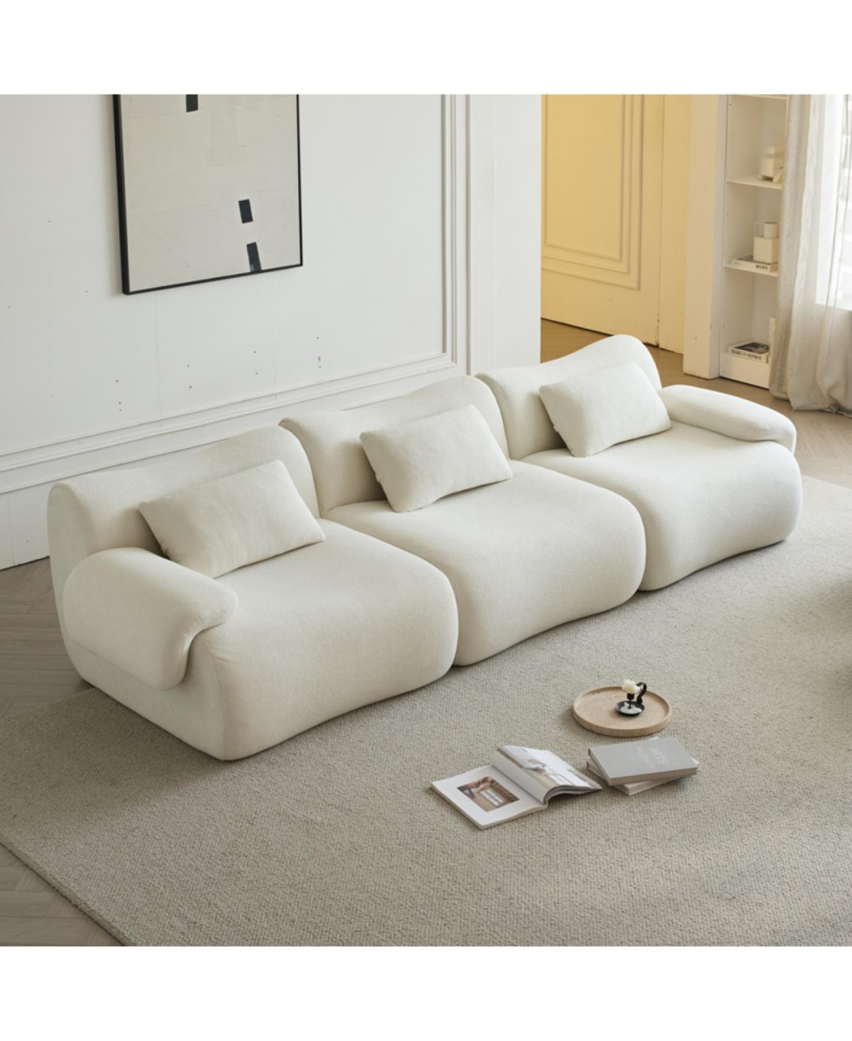 Streamdale Furniture Streamdale Modular Sectional Sofa, Modern Minimalist Couch, Comfy, Space-Efficient - White