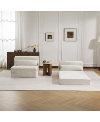 Streamdale Compression Sofa, Convertible Floor Sofa Bed, White