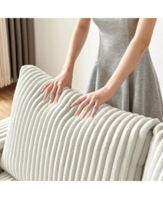 Streamdale 71" Sofa Plush Corduroy Square Storage Armrest USB port