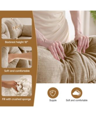 Modular Sectional U Shaped Couch with Ottoman, Soft Chenille Fabric, Camel