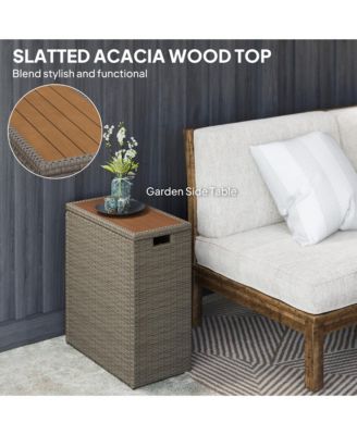 17 Gallon Wicker Deck Box, Small Outdoor Storage Box