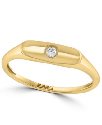 Diamond Accent Pinky Ring in 14k Yellow Gold