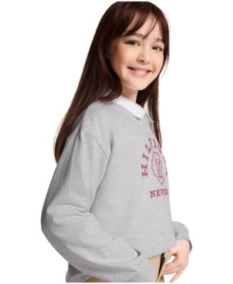 Girls' 7-16 Collared Sweatshirt