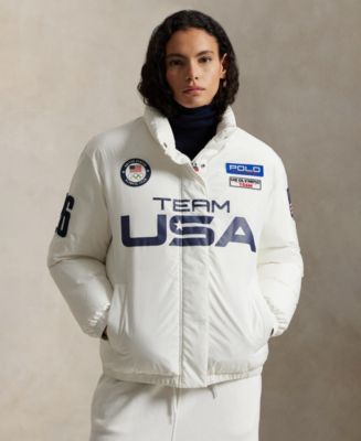 Polo Ralph Lauren Women's Team USA Graphic Down Puffer Jacket - Macy's