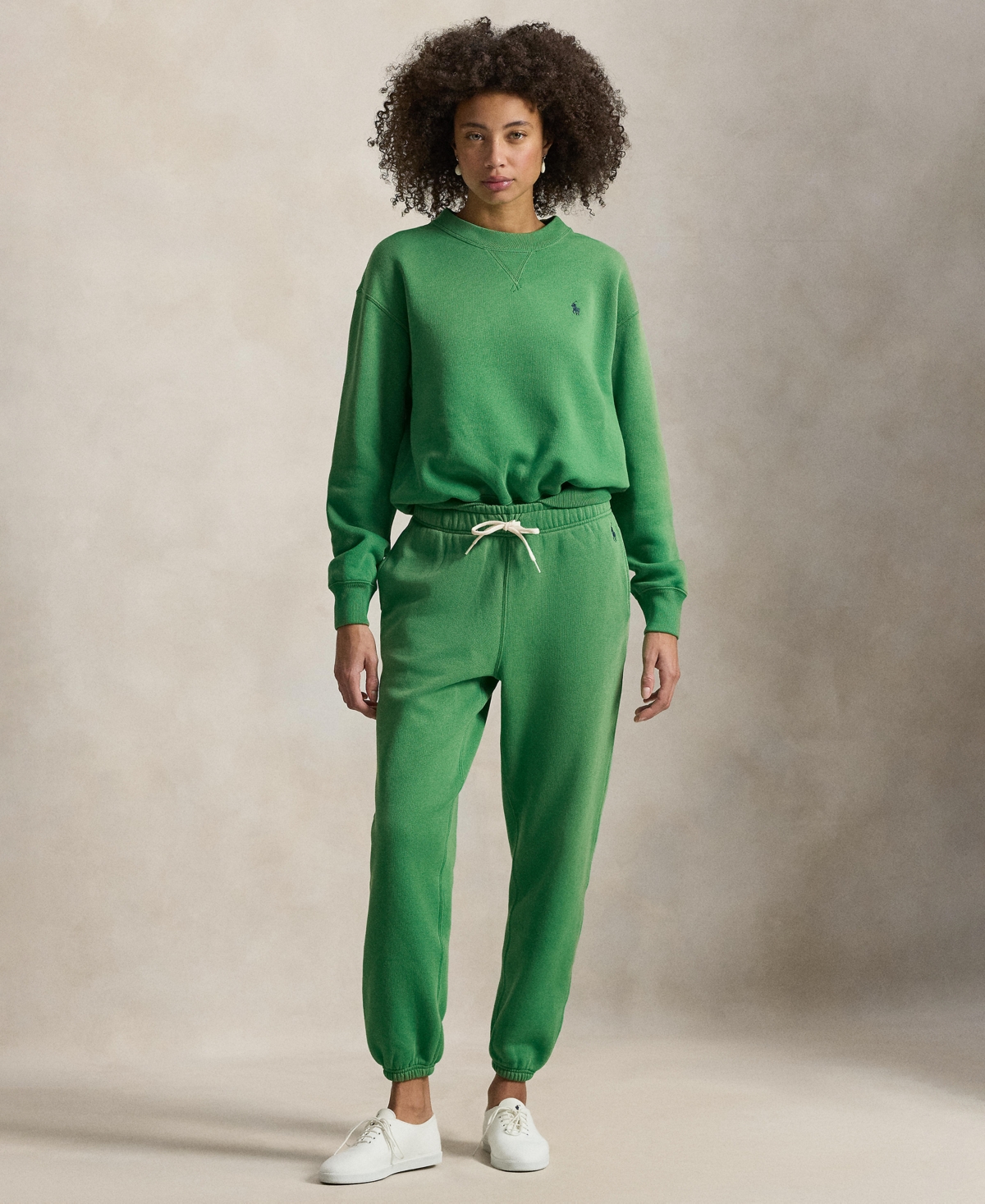 Polo Ralph Lauren Women's Fleece Crew Neck Sweatshirt In Green