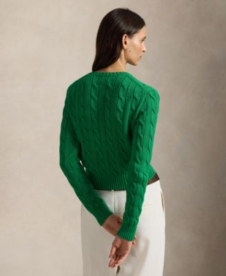 Women's Flag Cable-Knit Cropped Sweater