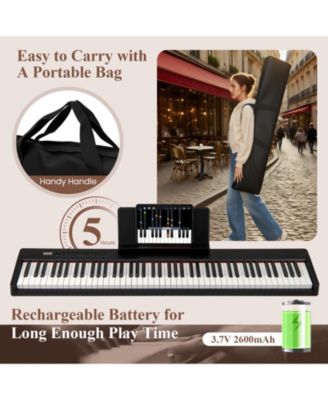 88 Key Full Size Digital Piano Keyboard With Dual Speakers And Rechargeable Battery