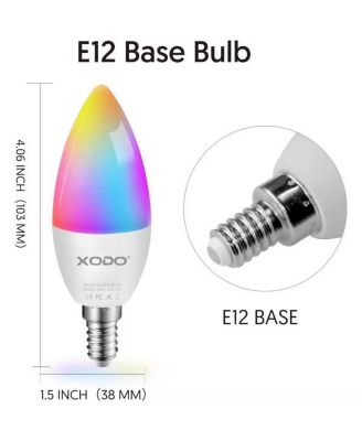 LB4 Smart Wi-Fi A19 Candelabra LED Bulbs, Dimmable, App & Voice Control (4-Pack