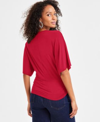 Women's V-Neck Dolman-Sleeve Top, Exclusively at Macy's 