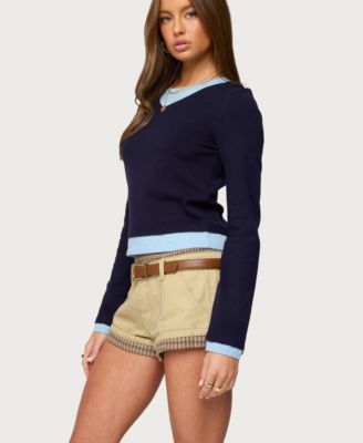 Women's Marthie Layered Knit V Neck Top