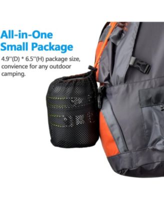 Camping Cookware Stove Carabiner Canister Stand Tripod and Stainless Steel Cup, Tank Bracket, Fork Spoon Kit