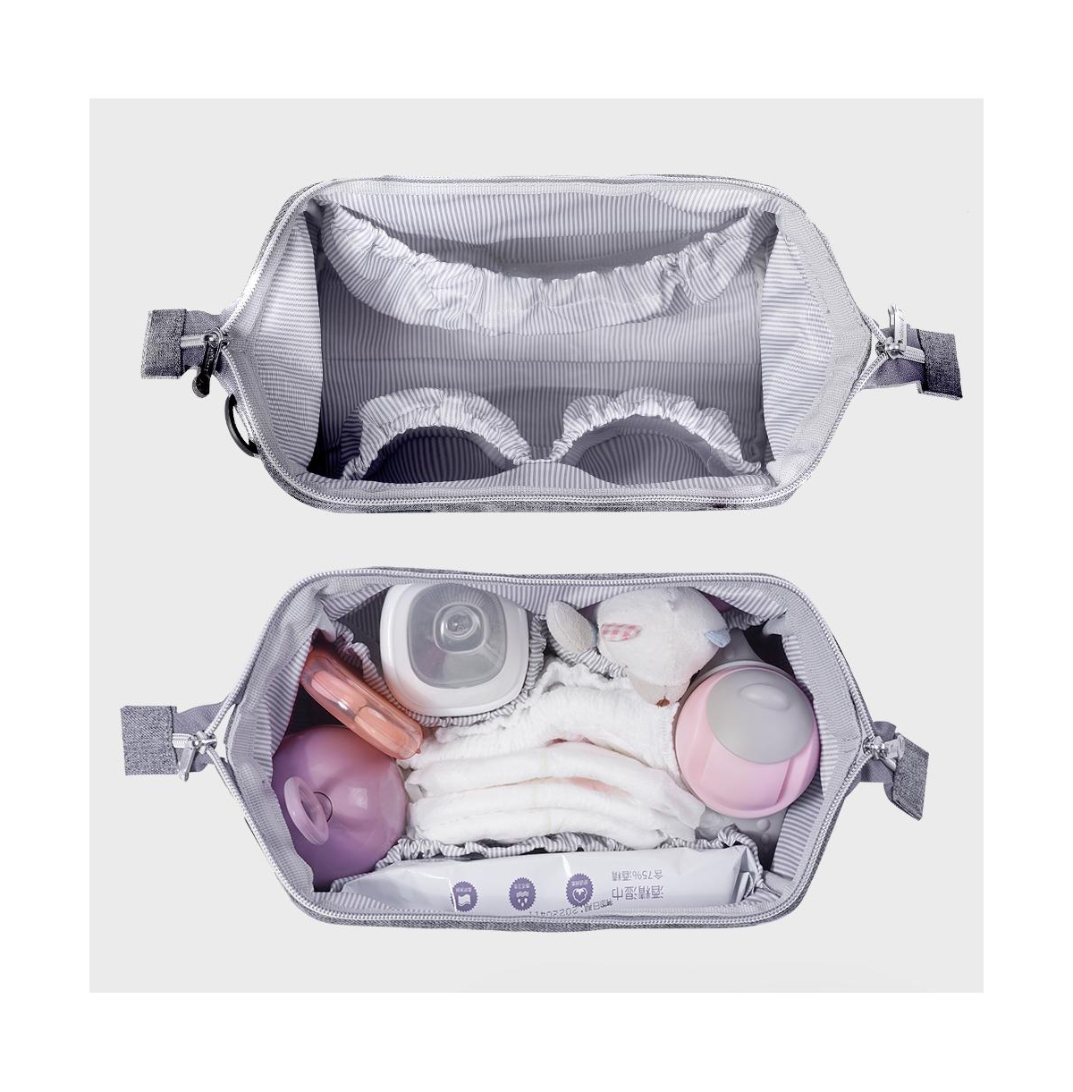 Sunveno Wide Open Frame Diaper Tote Bag, Baby Travel Bag