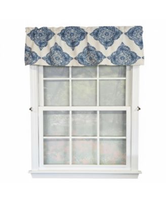 100% Cotton High Quality Lazaro Tailored Window Valance with 1.5" Rod Pocket 50" W X 12" L Blue