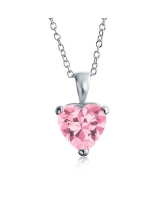 Set of 2 Timeless Elegant Red & Pink 5CT Heart-Shaped Solitaire