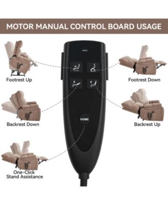 Heat Massage Dual Motor Infinite Position Up to 350 LBS Large Electric Power Lift Recliners with Hidden Cup Holders, Power-Remote