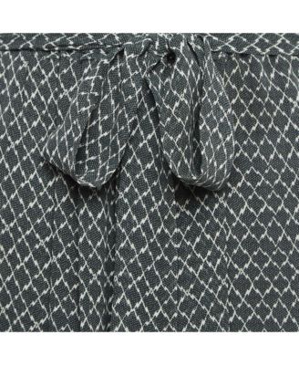 Women's Black/white Printed Silk Ruffled Short Skirt