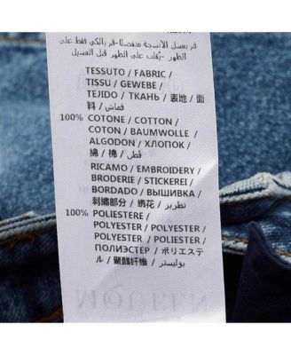 Women's Blue Embroidered Denim Mini Skirt