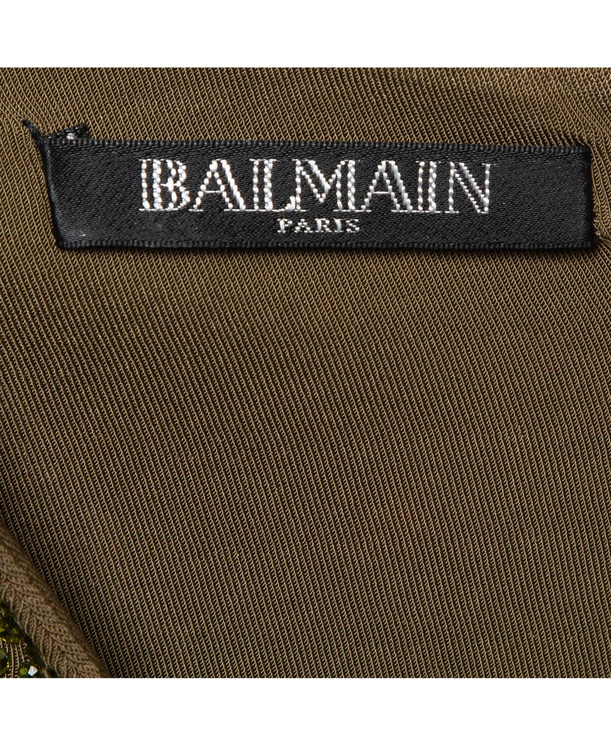 Pre-Owned Balmain Women's Green Embellished Jersey V-Neck Sleeveless Dress