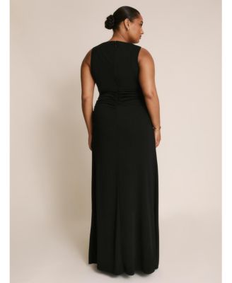 Women's Drape Gathered Sleeveless Stretch Dress