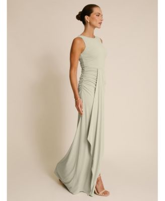 Women's Drape Gathered Sleeveless Stretch Dress